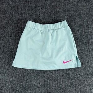 Nike Girls Dri-FIT Mint Green Athletic Skort Pink Swoosh Size M 5-6 Years